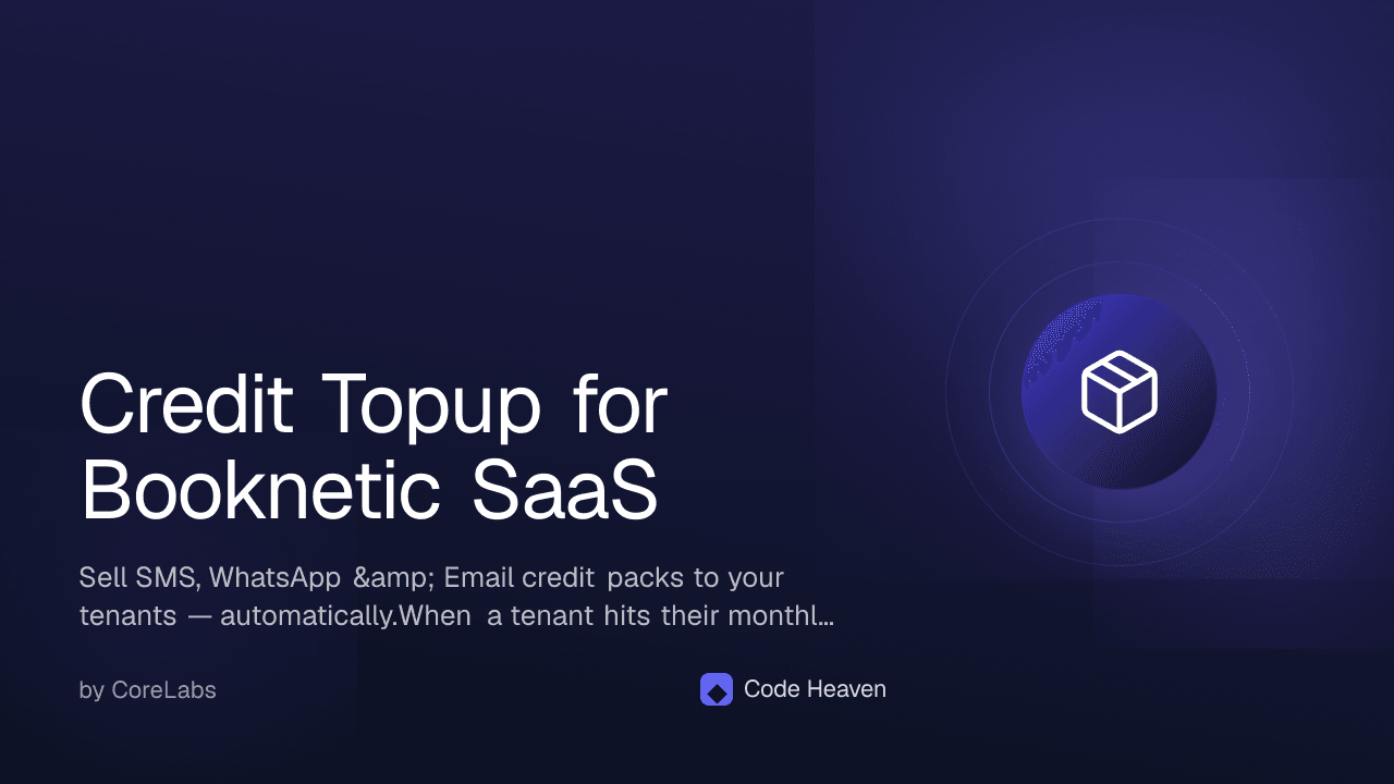 Credit Topup for Booknetic SaaS