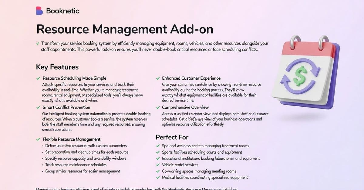 Resource Management for Booknetic