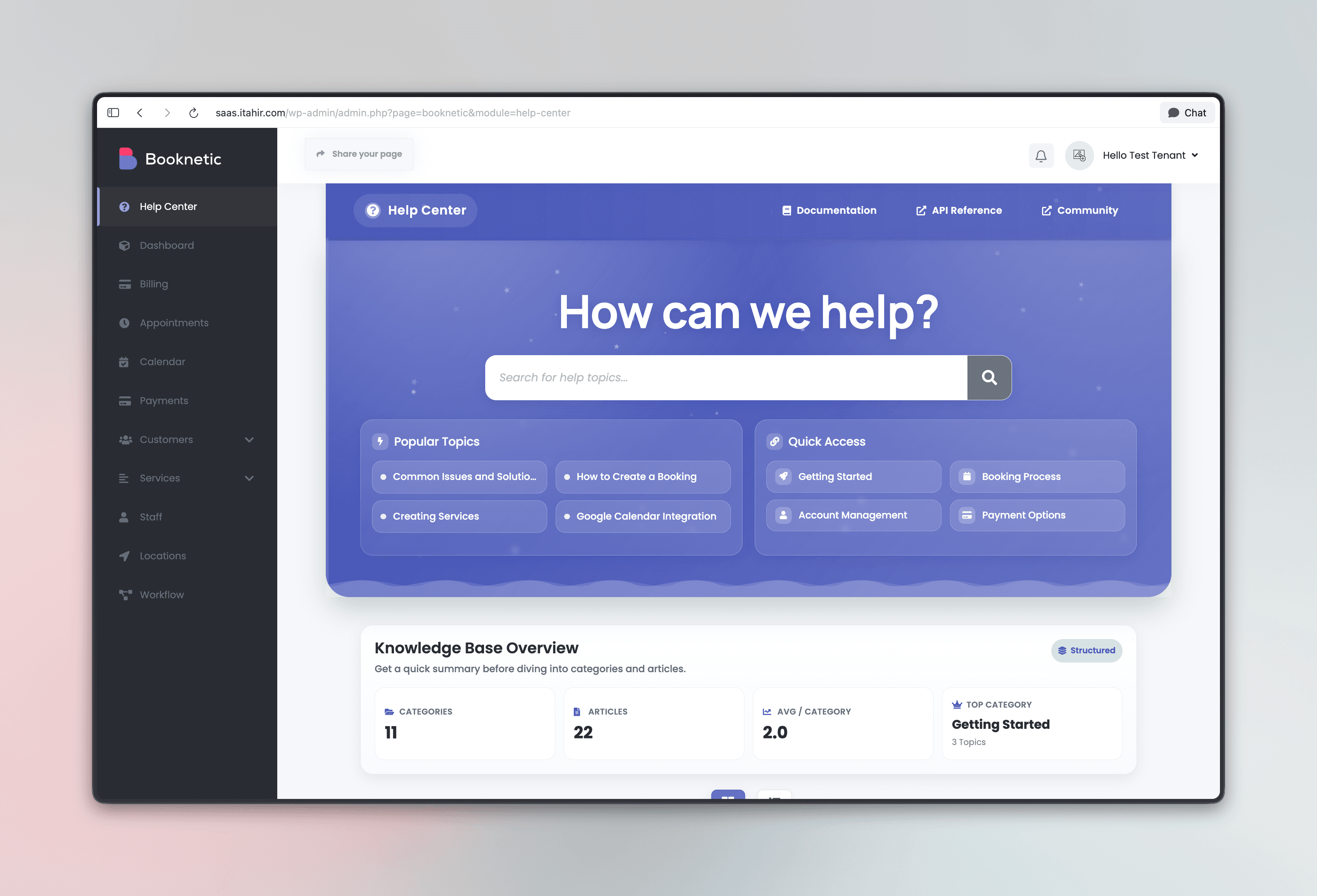 Help Center for Booknetic SaaS